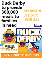 The Duck Derby is back! That's right, Second Harvest's Annual Duck Derby is happening Saturday, September 30 at City Park in New Orleans. You can enter the race for only $5 - and you'll have a chance to win $5,000 and other great prizes.
